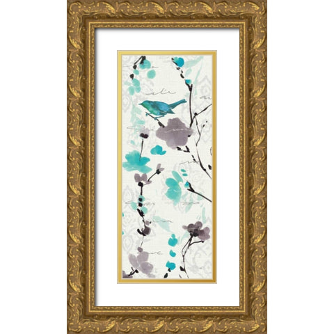 Flowing IV Gold Ornate Wood Framed Art Print with Double Matting by ERR, Pela