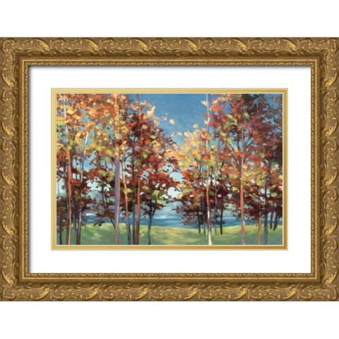 Kaleidoscope Gold Ornate Wood Framed Art Print with Double Matting by Purinton, Julia