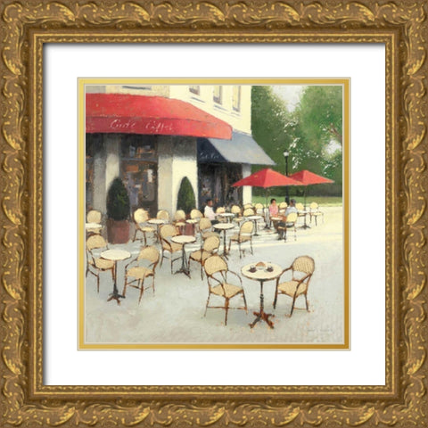 Cafe du Matin II Gold Ornate Wood Framed Art Print with Double Matting by Wiens, James