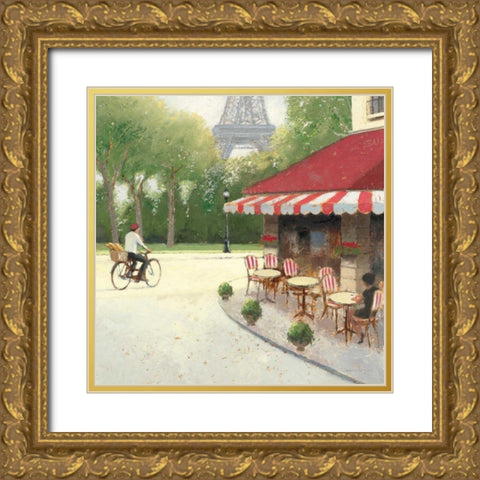 Cafe du Matin III Gold Ornate Wood Framed Art Print with Double Matting by Wiens, James