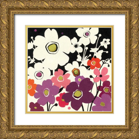 Flower Power II Gold Ornate Wood Framed Art Print with Double Matting by Novak, Shirley
