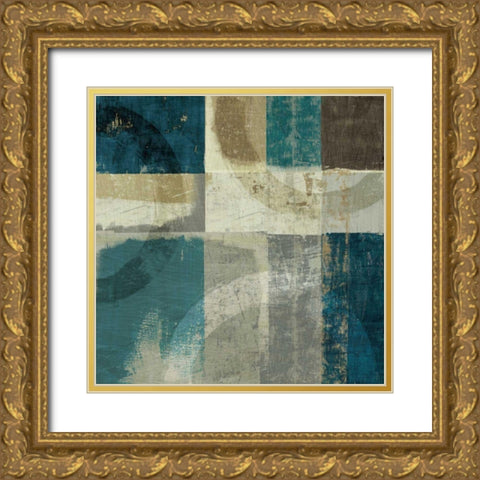 Sublime Blue Gold Ornate Wood Framed Art Print with Double Matting by Mullan, Michael