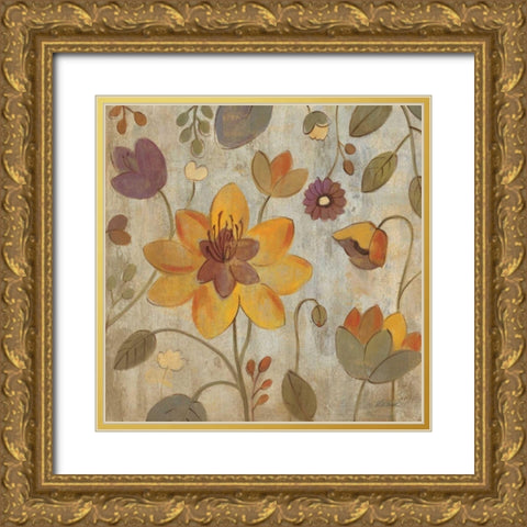 Floral Song II Gold Ornate Wood Framed Art Print with Double Matting by Vassileva, Silvia