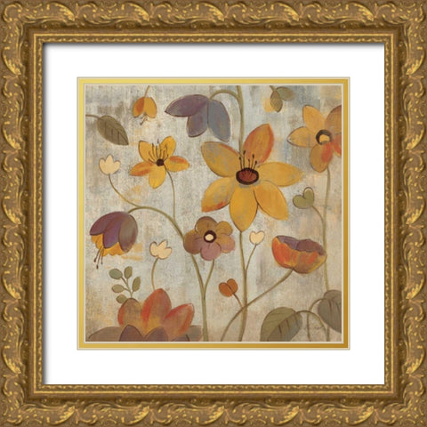 Floral Song III Gold Ornate Wood Framed Art Print with Double Matting by Vassileva, Silvia