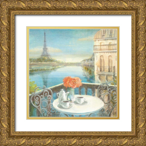 Morning on the Seine Crop Gold Ornate Wood Framed Art Print with Double Matting by Nai, Danhui