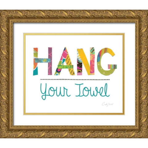 Hang Your Towel Gold Ornate Wood Framed Art Print with Double Matting by Prahl, Courtney