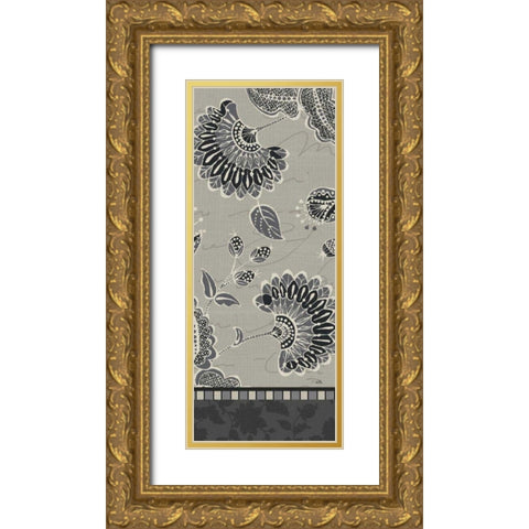 Garden Drawings Dark IV Gold Ornate Wood Framed Art Print with Double Matting by ERR, Pela