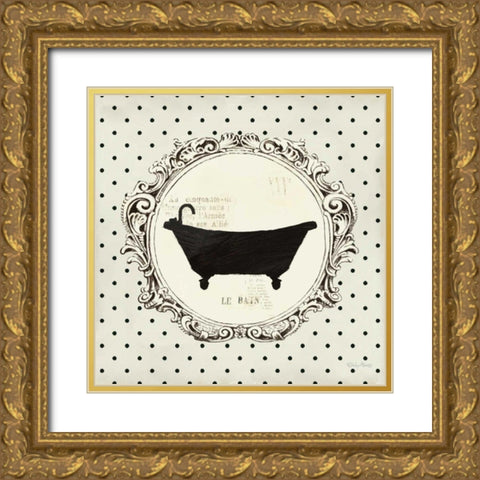 Cartouche Bath Gold Ornate Wood Framed Art Print with Double Matting by Adams, Emily