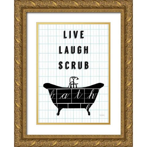 Letterform Tub Gold Ornate Wood Framed Art Print with Double Matting by Schlabach, Sue