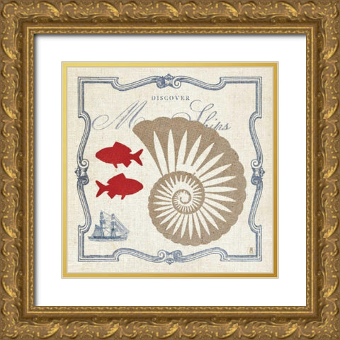 Pacific Nautilus Gold Ornate Wood Framed Art Print with Double Matting by Studio Mousseau