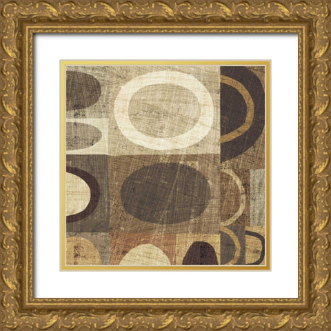 Modern Geometric Neutral II Gold Ornate Wood Framed Art Print with Double Matting by Mullan, Michael