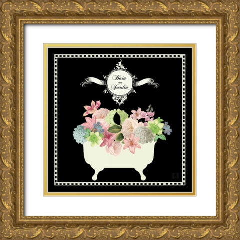 Bain du Jardin I Black Gold Ornate Wood Framed Art Print with Double Matting by Mousseau, Studio