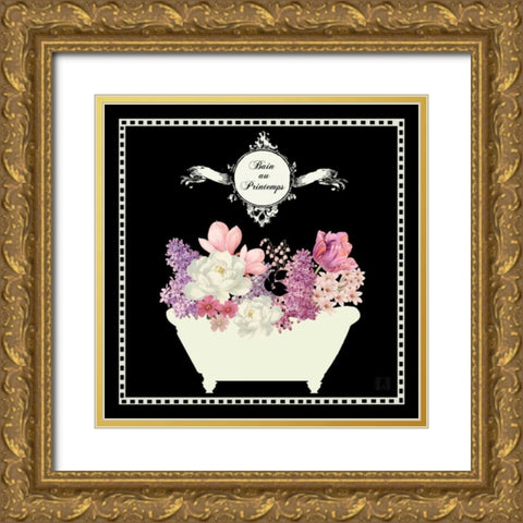 Bain du Jardin II Black Gold Ornate Wood Framed Art Print with Double Matting by Mousseau, Studio