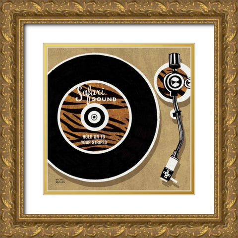 Analog Jungle Record Player Gold Ornate Wood Framed Art Print with Double Matting by Mullan, Michael