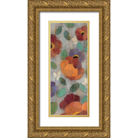 Urban Floral Panel I Gold Ornate Wood Framed Art Print with Double Matting by Vassileva, Silvia