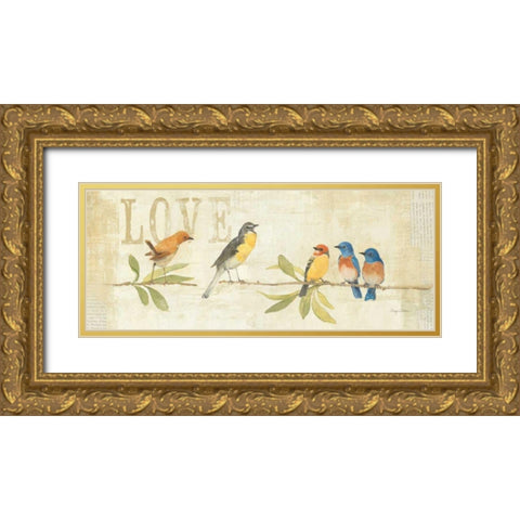 Adoration of the Magpie Panel I Gold Ornate Wood Framed Art Print with Double Matting by Tillmon, Avery