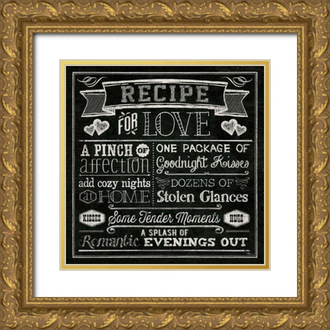 Thoughtful Recipes III Gold Ornate Wood Framed Art Print with Double Matting by Pela Studio
