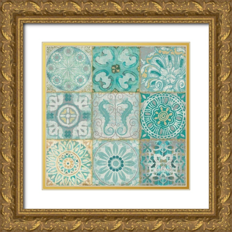 Ocean Tales I Gold Ornate Wood Framed Art Print with Double Matting by Pela Studio