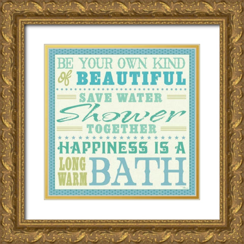 Wash Up VII Gold Ornate Wood Framed Art Print with Double Matting by Pela Studio