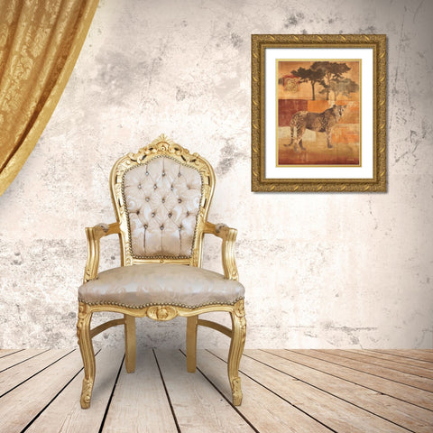 Animals on Safari III Gold Ornate Wood Framed Art Print with Double Matting by Hristova, Albena