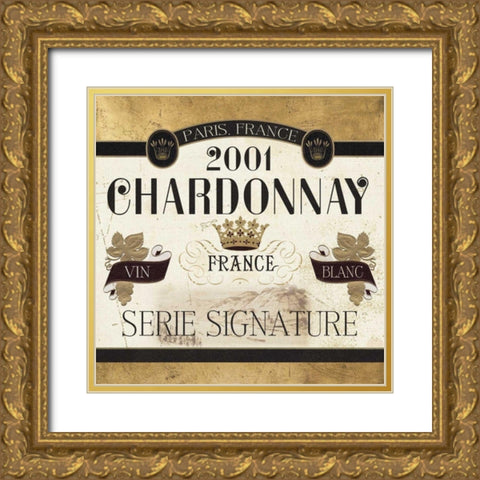 Wine Labels II Gold Ornate Wood Framed Art Print with Double Matting by Pela Studio