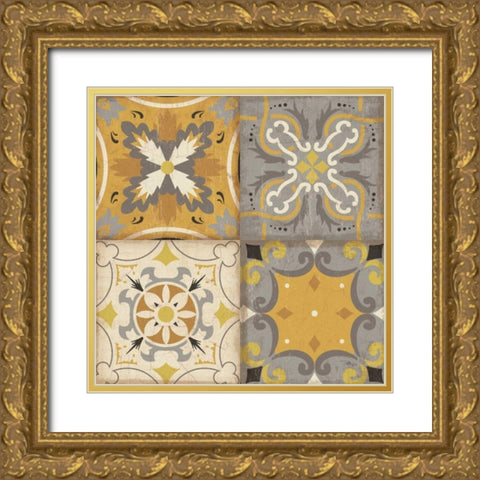 Golden Glow 4pk Gold Ornate Wood Framed Art Print with Double Matting by Pela Studio