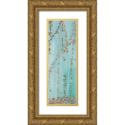 Trailing Vines II Blue Gold Ornate Wood Framed Art Print with Double Matting by Boggs, Candra