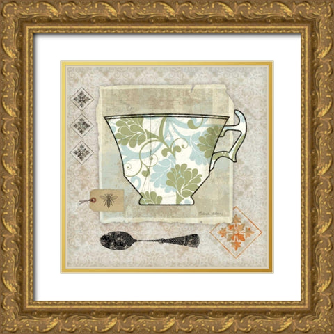 Garden Cafe II Gold Ornate Wood Framed Art Print with Double Matting by Aldrich, Belinda