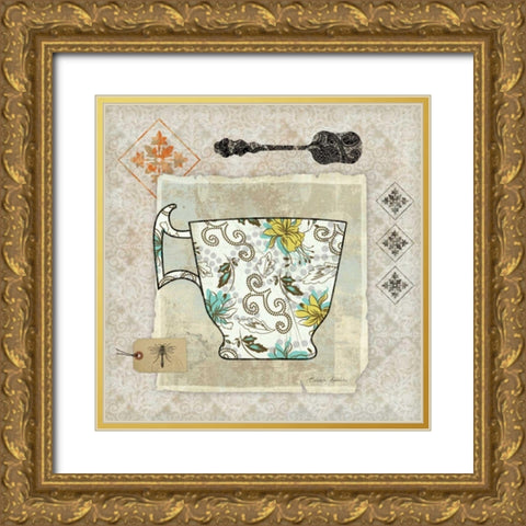 Garden Cafe III Gold Ornate Wood Framed Art Print with Double Matting by Aldrich, Belinda