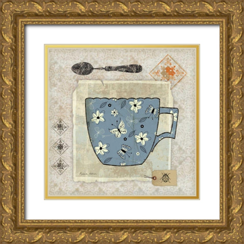 Garden Cafe IV Gold Ornate Wood Framed Art Print with Double Matting by Aldrich, Belinda