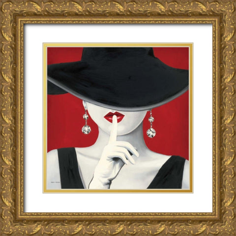 Haute Chapeau Rouge I Gold Ornate Wood Framed Art Print with Double Matting by Fabiano, Marco