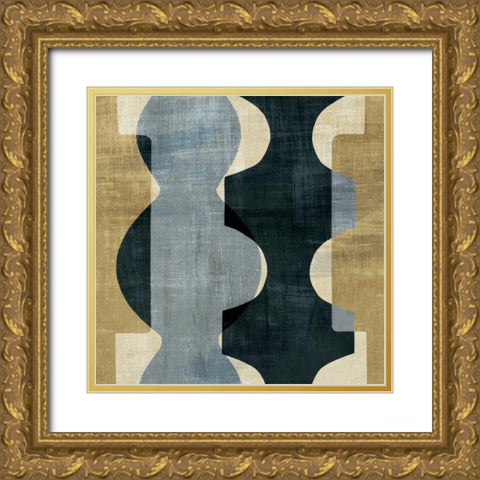 Geometric Deco I Gold Ornate Wood Framed Art Print with Double Matting by Wild Apple Portfolio