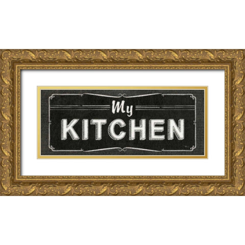 La Cuisine Chalk IV Gold Ornate Wood Framed Art Print with Double Matting by Pela Studio