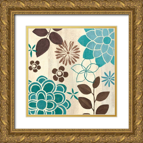 Abstract Garden II Gold Ornate Wood Framed Art Print with Double Matting by Charron, Veronique