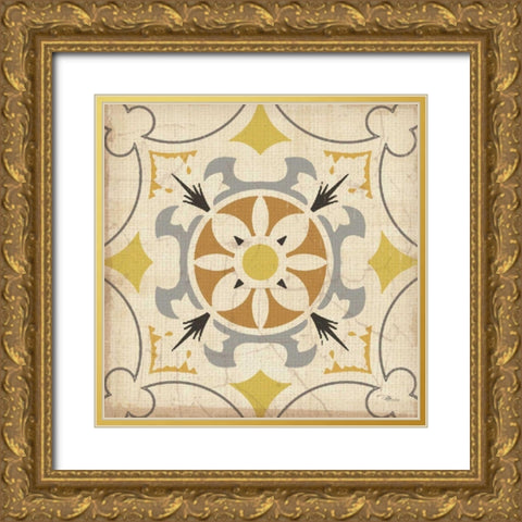 Gray  Glow Square XVI Gold Ornate Wood Framed Art Print with Double Matting by Pela Studio