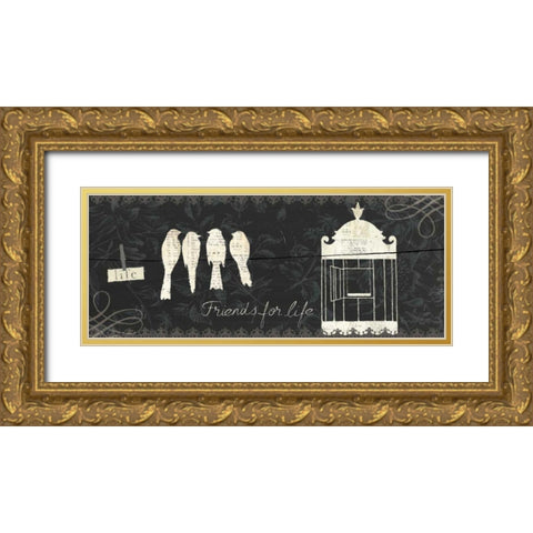 Love Paris Panel IV Gold Ornate Wood Framed Art Print with Double Matting by Adams, Emily