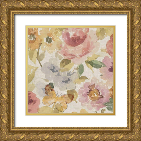 Romantic Poem II Gold Ornate Wood Framed Art Print with Double Matting by Pela