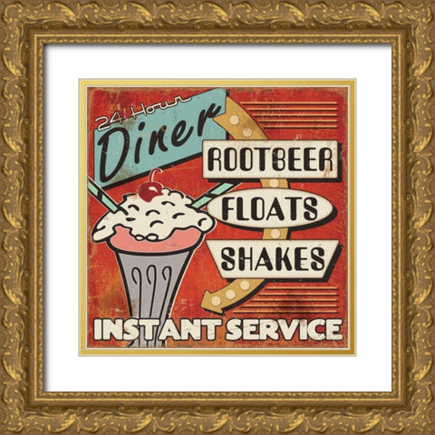 Diners and Drive Ins III Gold Ornate Wood Framed Art Print with Double Matting by Pela Studio