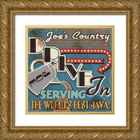 Diners and Drive Ins IV Gold Ornate Wood Framed Art Print with Double Matting by Pela Studio