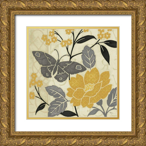 Perfect Petals IV Yellow Gold Ornate Wood Framed Art Print with Double Matting by Pela Studio