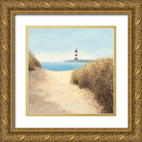 Beach Path Square Gold Ornate Wood Framed Art Print with Double Matting by Wiens, James