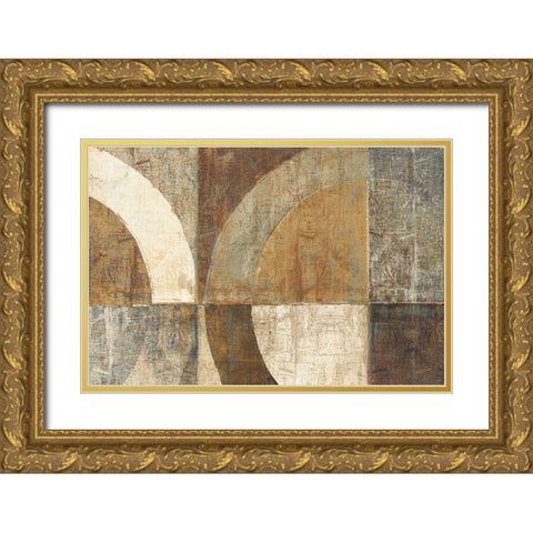 Circular Sculpture Gold Ornate Wood Framed Art Print with Double Matting by Wild Apple Portfolio