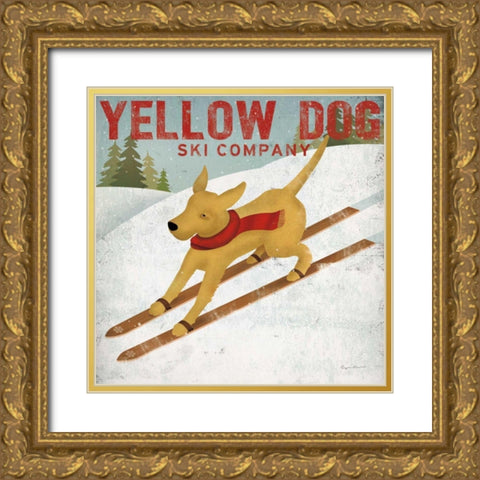 Yellow Dog Ski Co Gold Ornate Wood Framed Art Print with Double Matting by Fowler, Ryan