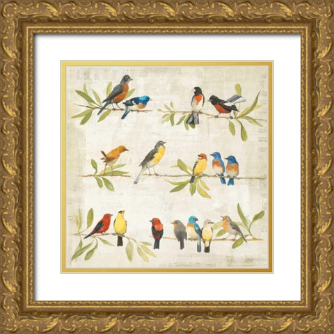 Adoration of the Magpie Music Gold Ornate Wood Framed Art Print with Double Matting by Tillmon, Avery