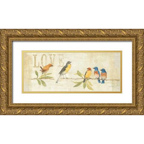 Adoration of the Magpie Panel I Gold Ornate Wood Framed Art Print with Double Matting by Tillmon, Avery