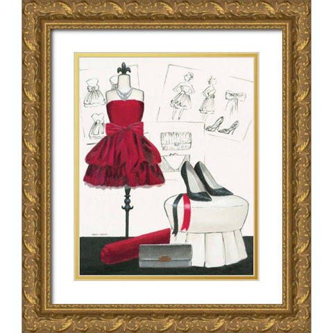 Dress Fitting II Gold Ornate Wood Framed Art Print with Double Matting by Fabiano, Marco