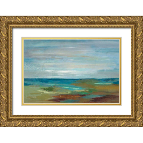 Wispy Clouds Gold Ornate Wood Framed Art Print with Double Matting by Vassileva, Silvia