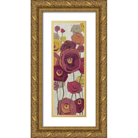 Lemongrass in Plum Panel I Gold Ornate Wood Framed Art Print with Double Matting by Novak, Shirley