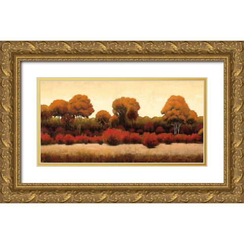 Autumn Forest III Gold Ornate Wood Framed Art Print with Double Matting by Wiens, James