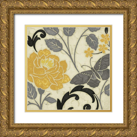 Perfect Petals I Yellow Gold Ornate Wood Framed Art Print with Double Matting by Pela Studio
